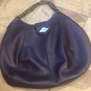Rachel Zoe purple leather shoulder bag